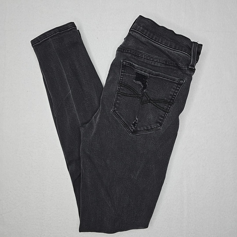 Mudd Womens Black Distressed Low Rise Skinny Flx Stretch Denim Jeans‎ Size 5